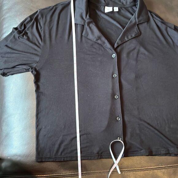 BP Nordstrom Woman’s Black Collar Button Crop Top - Picture 6 of 8